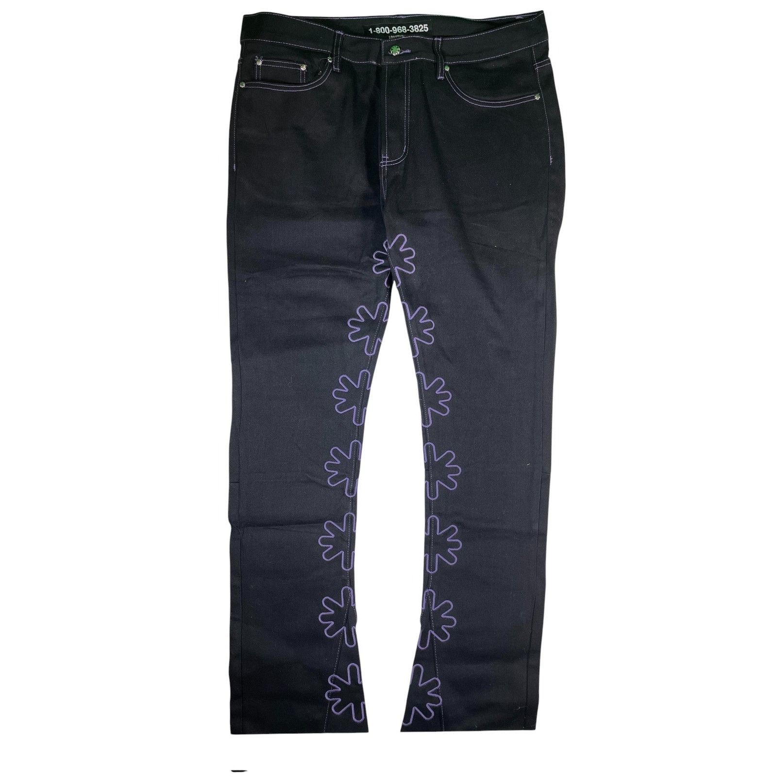 LOSTSHDWS LostSHDWS Purple Outline Black Jeans Size US 38 / EU 54 - 1 Thumbnail
