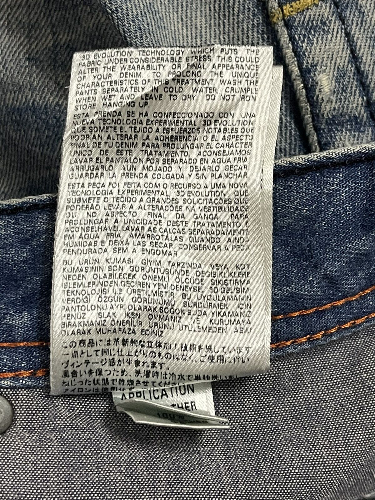 Diesel Vintage Diesel Industry Blue Faded Wash Distress Jeans Size US 33 - 13 Thumbnail