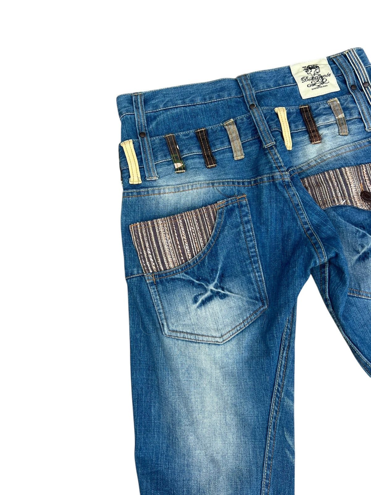Japanese Brand Mud Wash Denim Double Waist Dominate Handcrafted Jeans Size US 30 / EU 46 - 13 Thumbnail