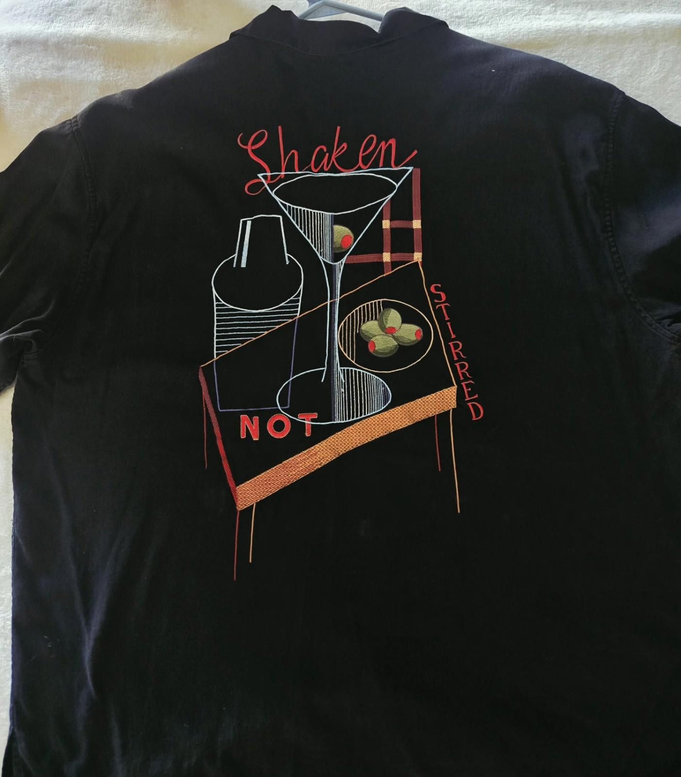Tori Richard Tori Richard Mens 2XL Black Silk Blend Embroidered Tropical Size US XXL / EU 58 / 5 - 2 Thumbnail