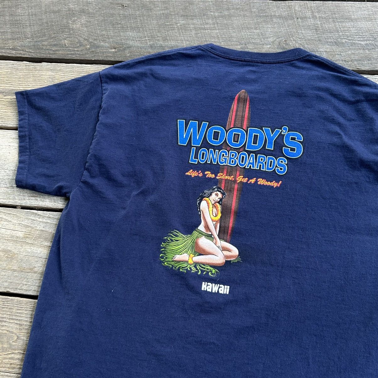 Vintage Vintage Y2K Woody’s Longboards Hawaii Surf Style T Shirt Size US XL / EU 56 / 4 - 2 Thumbnail
