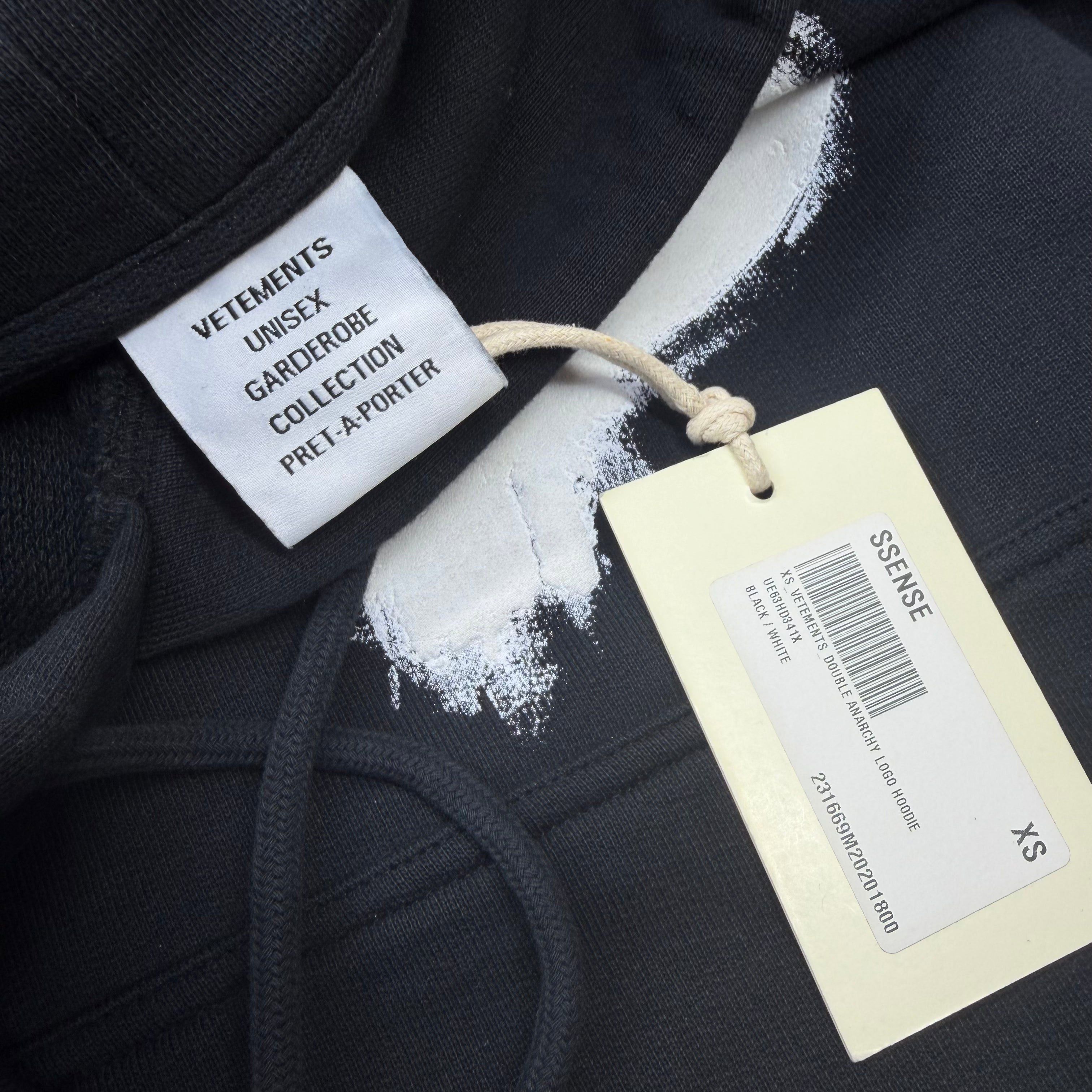Vetements Vetements Double Anarchy Hoodie Black XS (XL) Size US XL / EU 56 / 4 - 6 Thumbnail