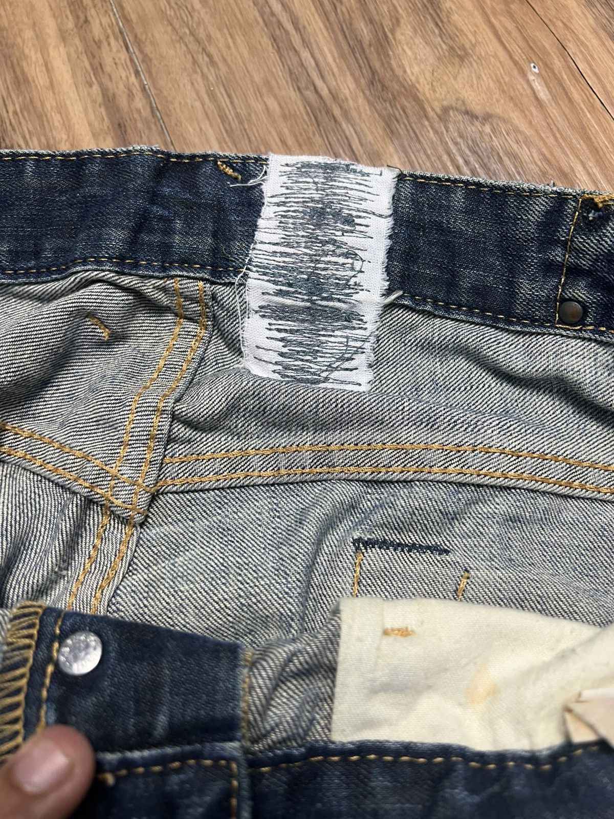 Replay VINTAGE Replay Blue Jeans Distressed Denim Straight Leg (45) Size US 34 / EU 50 - 9 Thumbnail