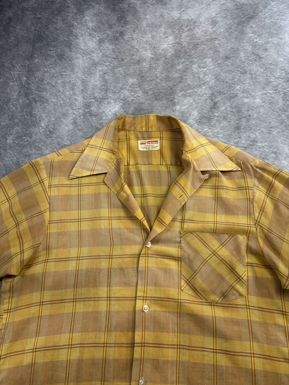 Van Heusen 1950s Van Heusen True Vintage Loop Collar Plaid Shortsleeve Size US S / EU 44-46 / 1 - 11 Thumbnail