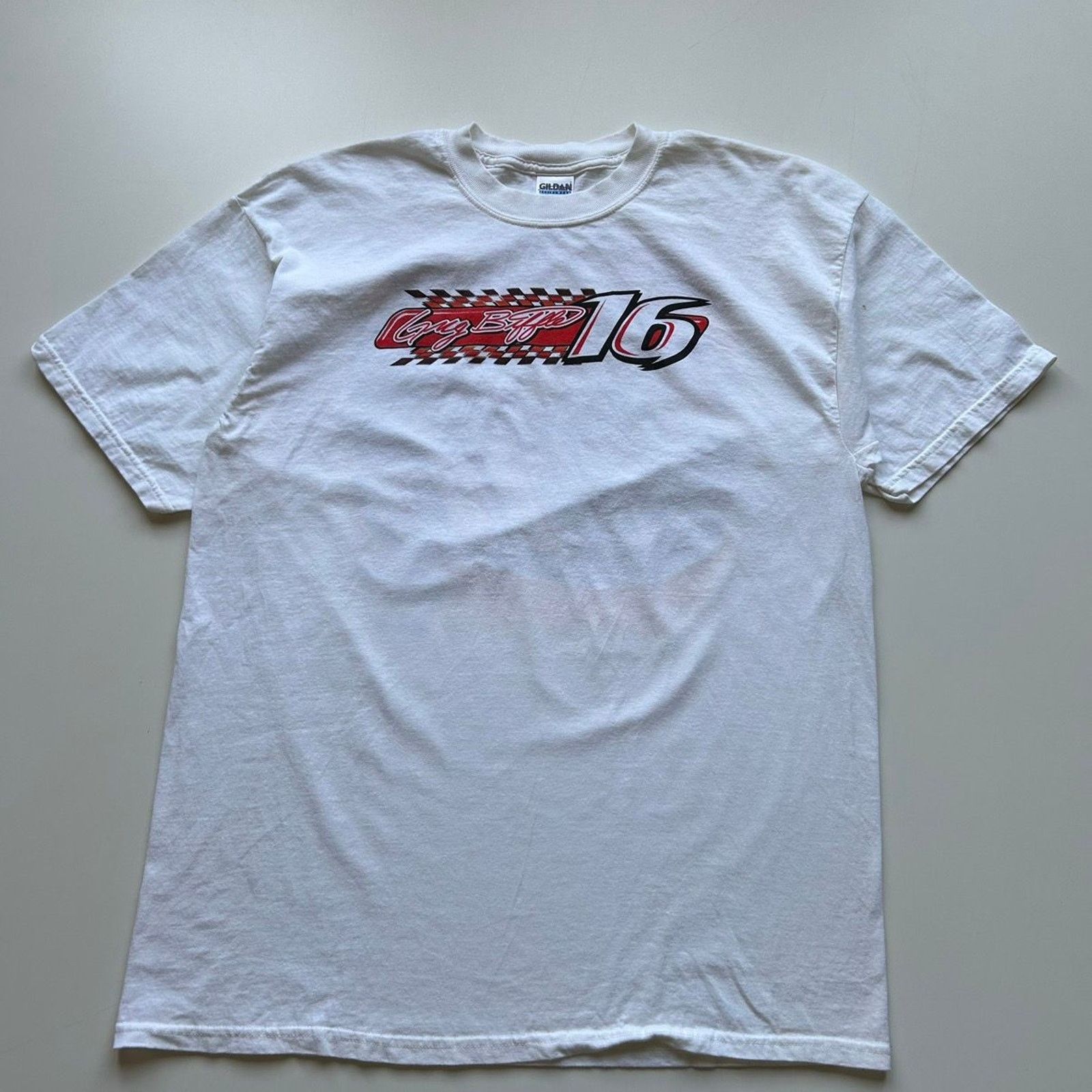 Gildan Vintage Y2K NASCAR Racing Art T Shirt XL Gildan White Rare Size US XL / EU 56 / 4 - 3 Thumbnail