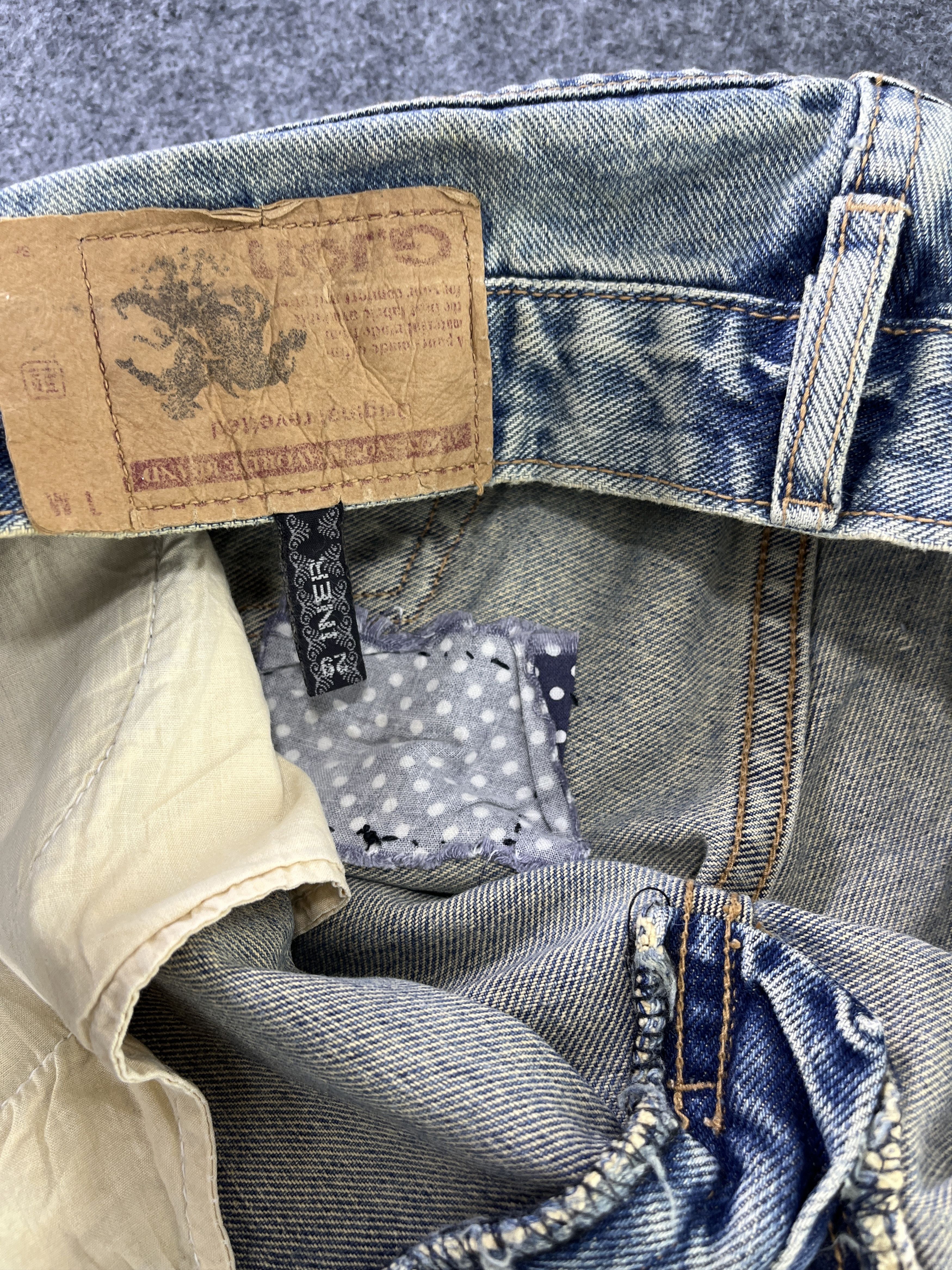 Japanese Brand G Jon Distressed Jeans Flare Denim - J945 Size 29" - 11 Thumbnail