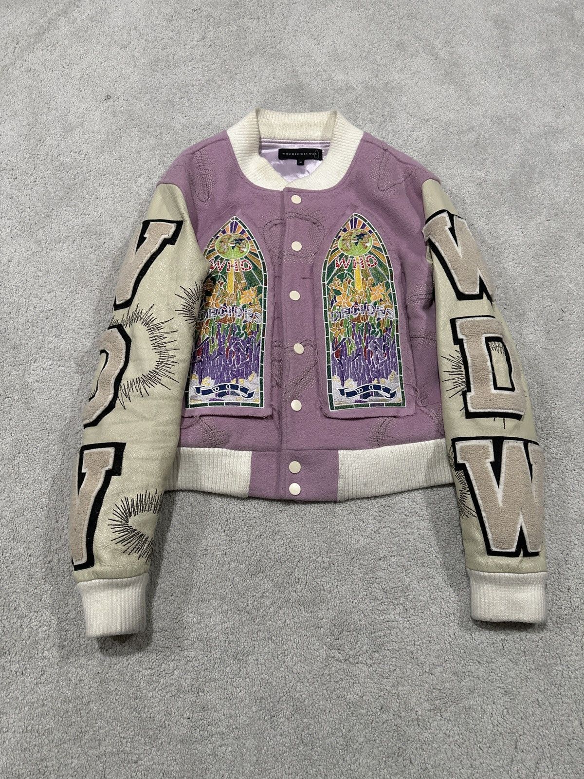 Who Decides War Who Decides War by Ev Bravado Varsity Cotton Pink Jacket Size US M / EU 48-50 / 2 - 1 Thumbnail