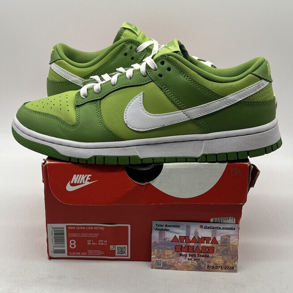 image of Nike Dunk Low Chlorophyll Shoes in Green, Men's (Size 8)