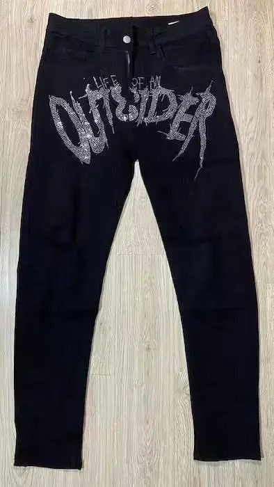 Japanese Brand Hot Rhinestone Outsiders Denim Pant Size US 30 / EU 46 - 4 Thumbnail