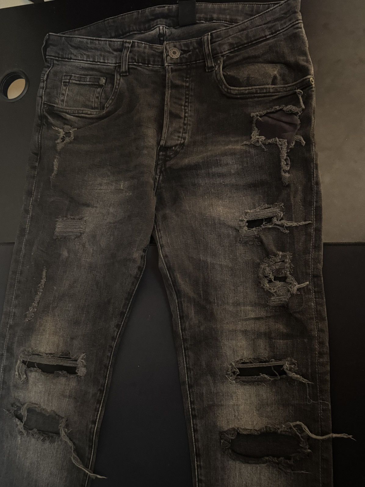 Other Men Black Ripped Skinny Jeans Size US 32 / EU 48 - 4 Thumbnail