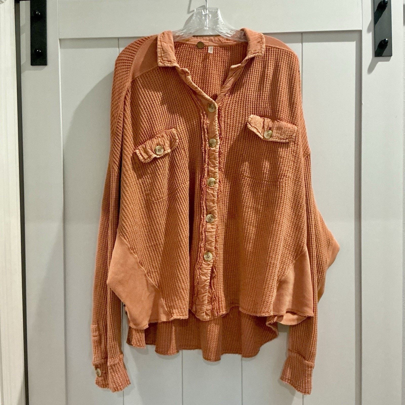 Free People Free People One Scout Waffle Knit Button‑Down Shirt Medium Size M / US 6-8 / IT 42-44 - 6 Thumbnail