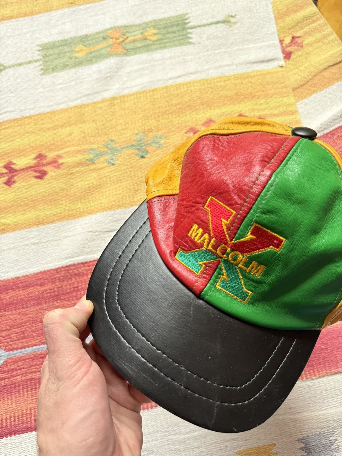 Other Vintage 90’s Malcolm X Genuine Leather USA Hat Size ONE SIZE - 3 Thumbnail