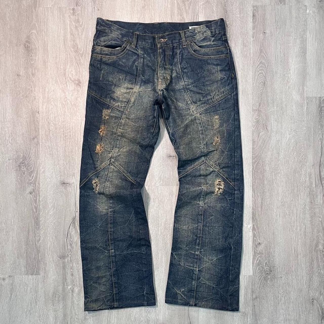 semanticdesign Semantic Design Flare Paneled Distressed Jeans