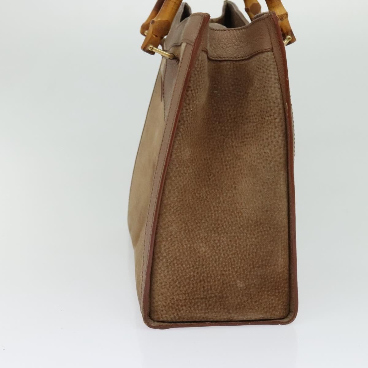 Gucci GUCCI Bamboo Hand Bag Suede Beige Gold 000 2853 0260 0 Size ONE SIZE - 5 Thumbnail