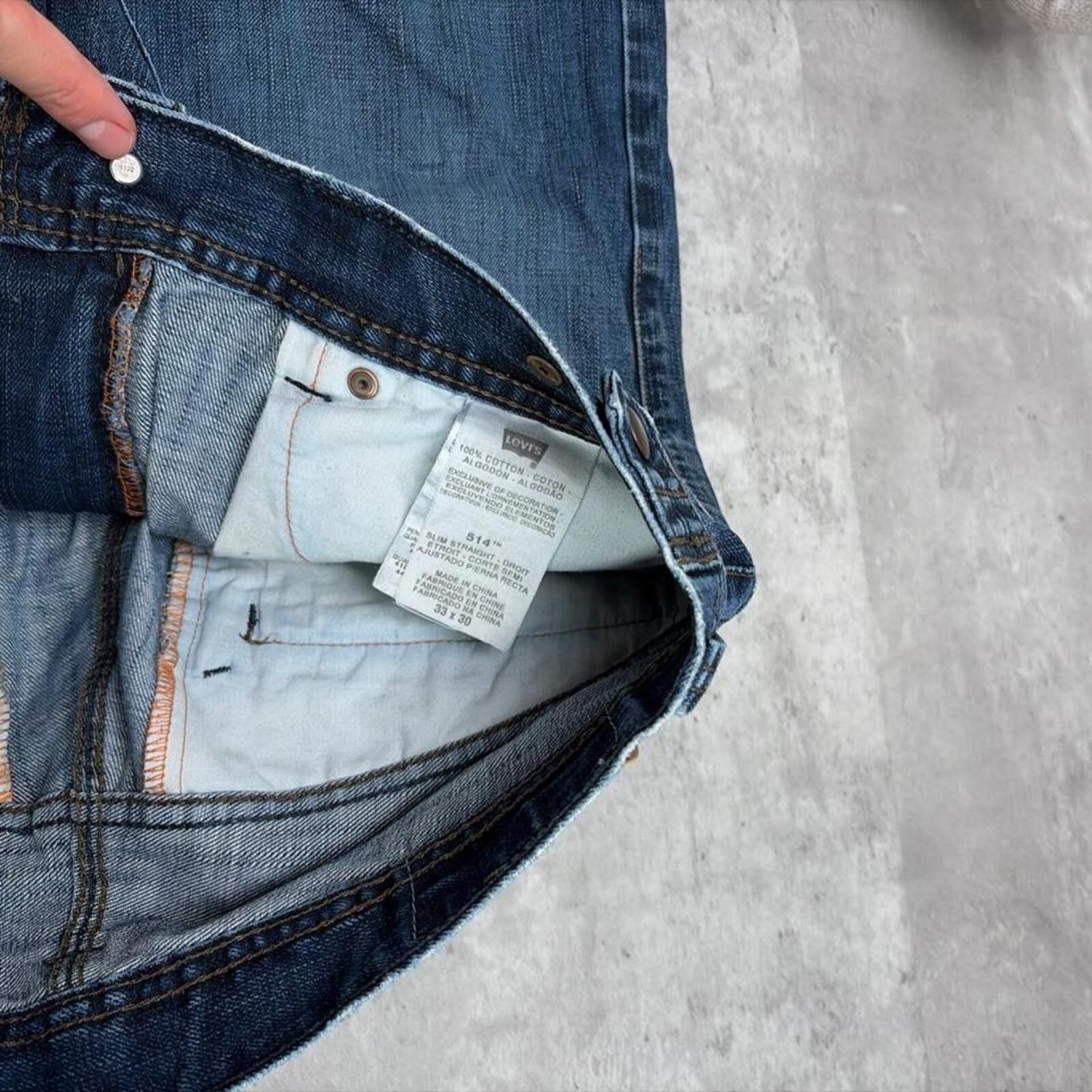 Levi's Y2K Dark Wash Levi’s 514 Slim Straight Grunge Denim Jeans Size US 33 - 5 Thumbnail