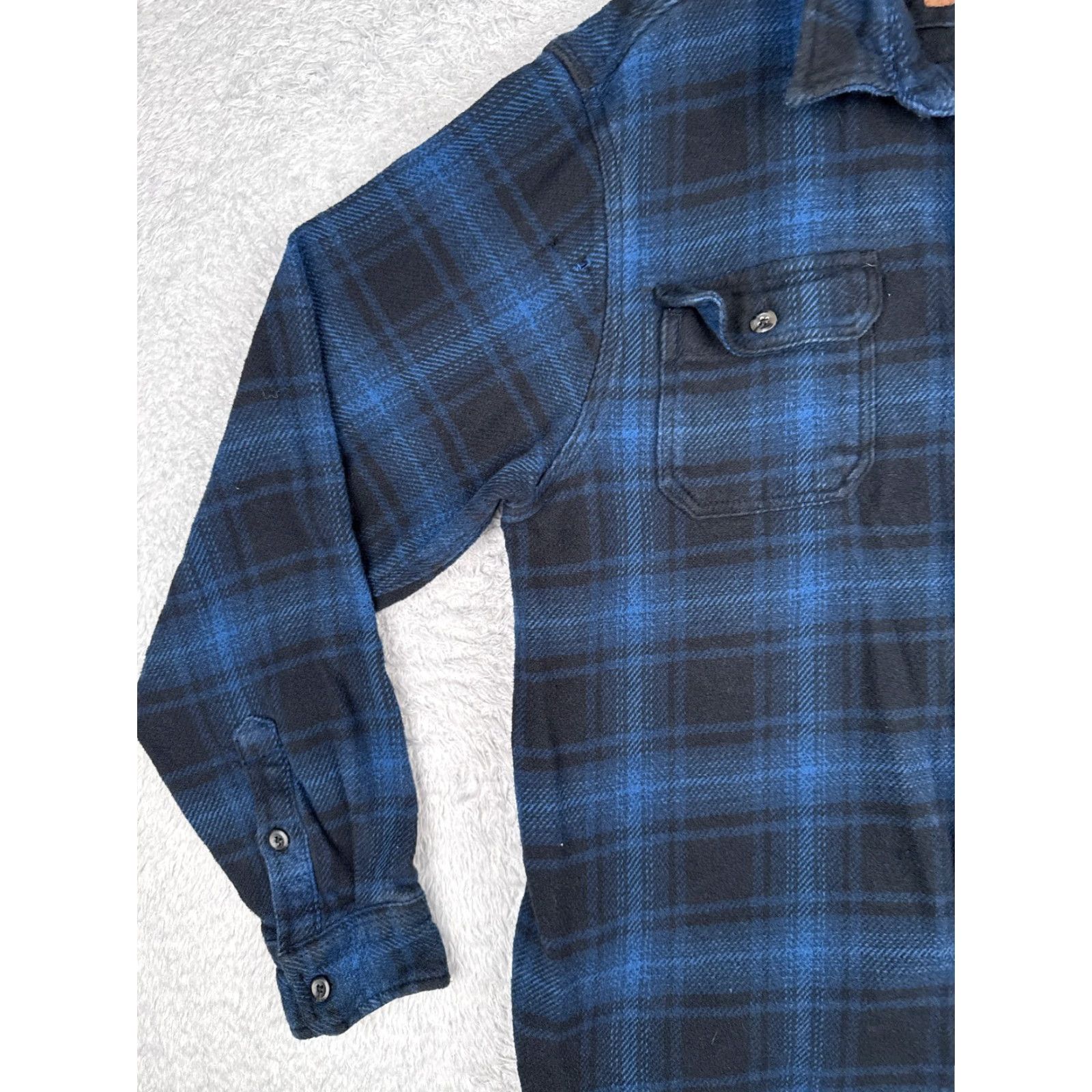 Orvis Orvis Shirt Men XL Blue Plaid Flannel Pocket Button Up Cotton Slim Button-Up Outdoor Size US XL / EU 56 / 4 - 3 Thumbnail