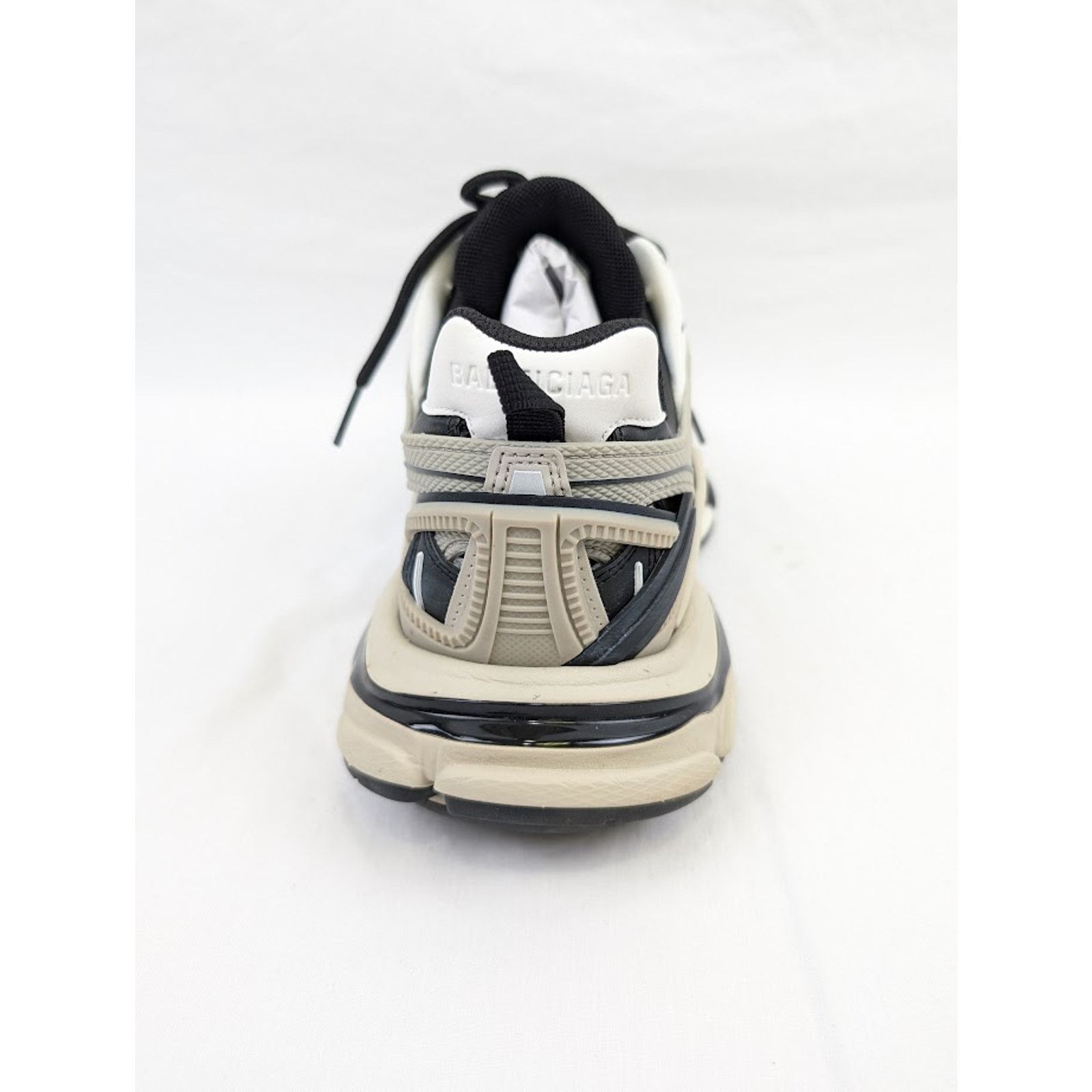 Balenciaga o1rshd1 Rubber Track.2 Open Low-Top Sneakers in Beige/Black Size US 9 / EU 42 - 14 Thumbnail