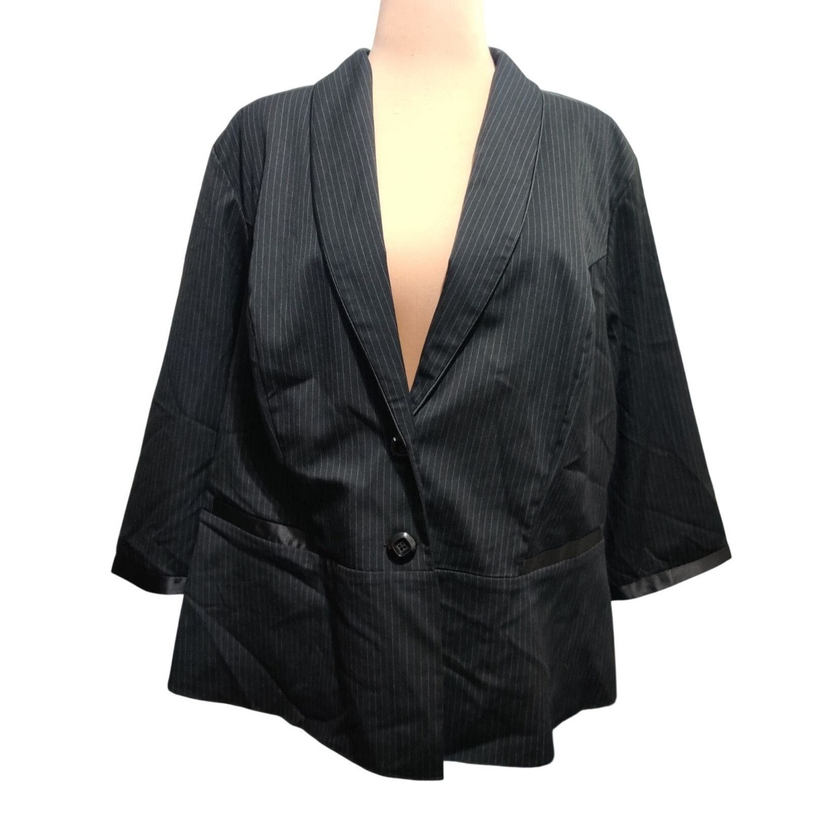 Vintage Vintage Z Cavaricci Size 3X Y2K Black Pinstripe Tuxedo Blaze Size 3XL / US 20-22 - 11 Thumbnail