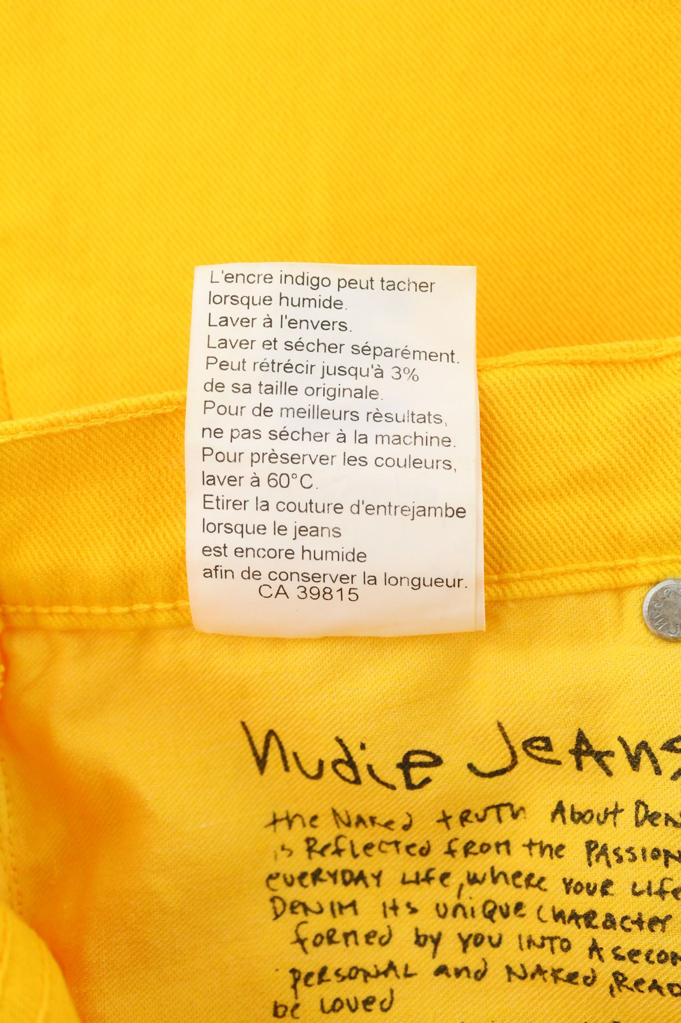 Nudie Jeans SUPER SLIM KIM W28/L33 Denim Yellow Zip Jeans 82579 Size US 28 / EU 44 - 7 Thumbnail