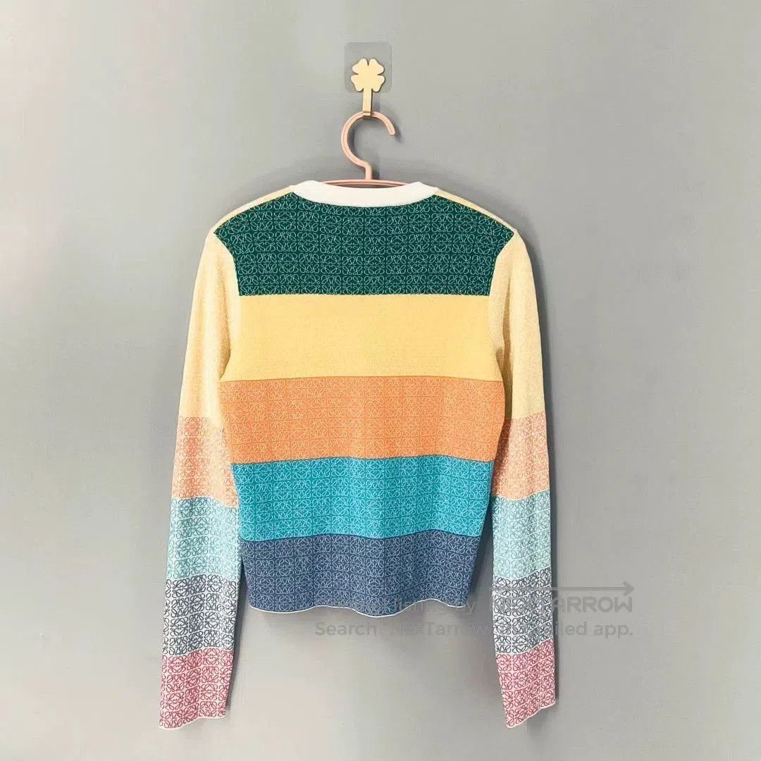Loewe LOEWE Logo Wool Colorblock Long Sleeve Sweater. Size US M / EU 48-50 / 2 - 2 Thumbnail