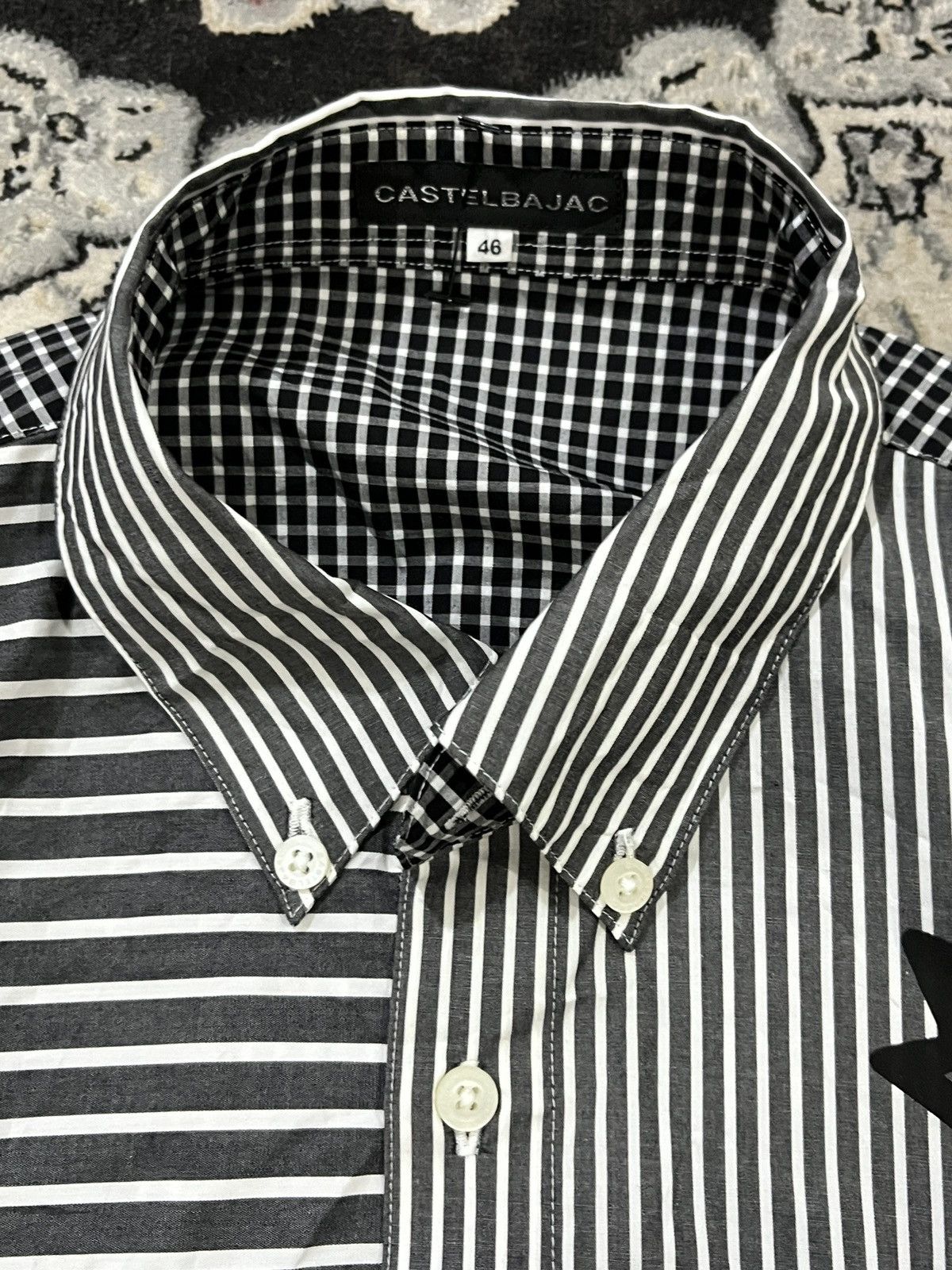 Jean Charles De Castelbajac × Vintage Vintage Castelbajac Button Up Shirt Patchwork Size US M / EU 48-50 / 2 - 6 Thumbnail