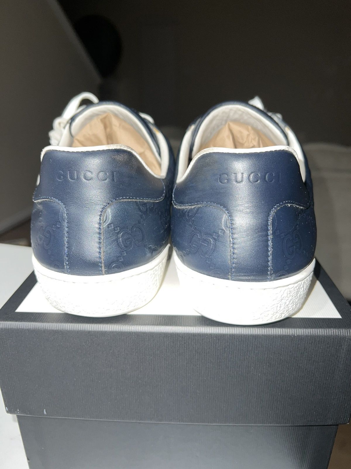 Gucci Gucci Ace Navy Monogram Size US 10.5 / EU 43-44 - 7 Thumbnail