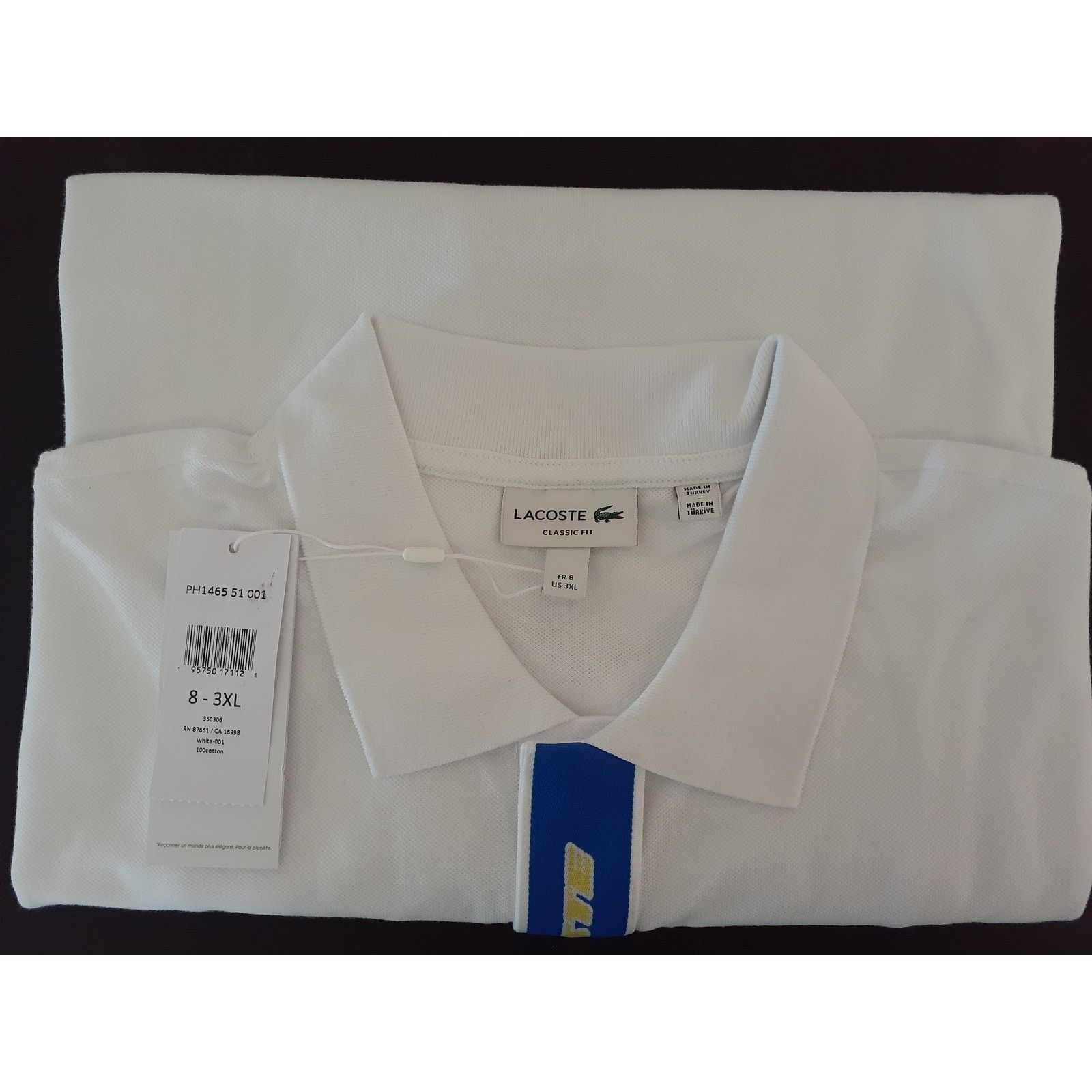 Lacoste Lacoste Men's Contrast Placket and Crocodile Badge Polo 3XL Size US XXL / EU 58 / 5 - 2 Thumbnail