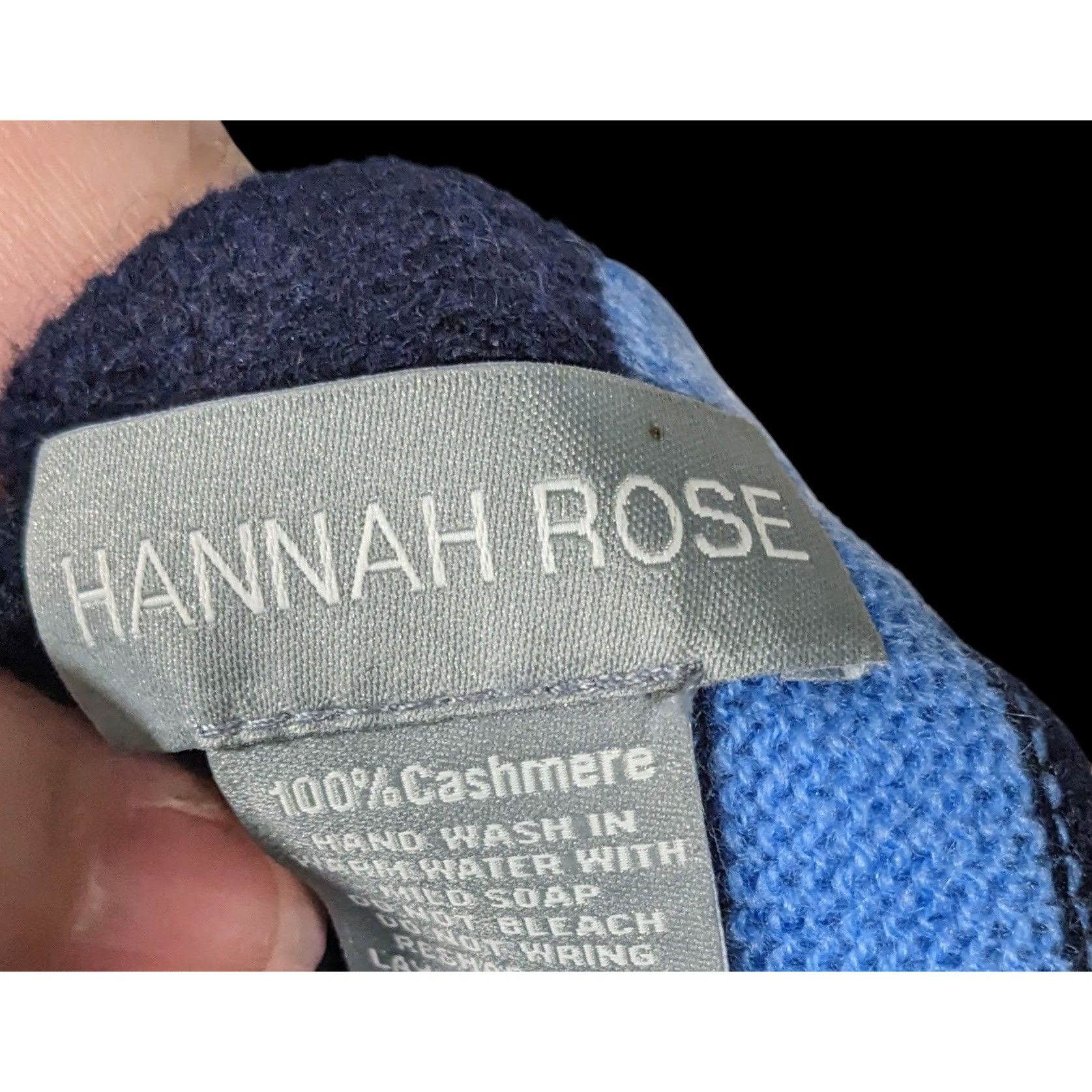 Other Hannah Rose 100% Cashmere Navy Blue Striped Scarf Size ONE SIZE - 4 Thumbnail