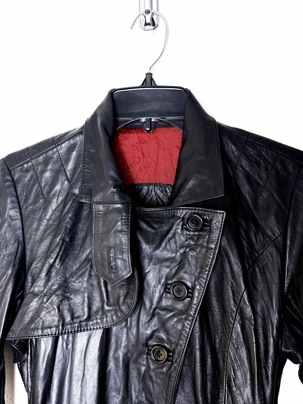 Genuine Leather PRUNE Gothic Vampire Leather Trench Coat Size L / US 10 / IT 46 - 8 Thumbnail