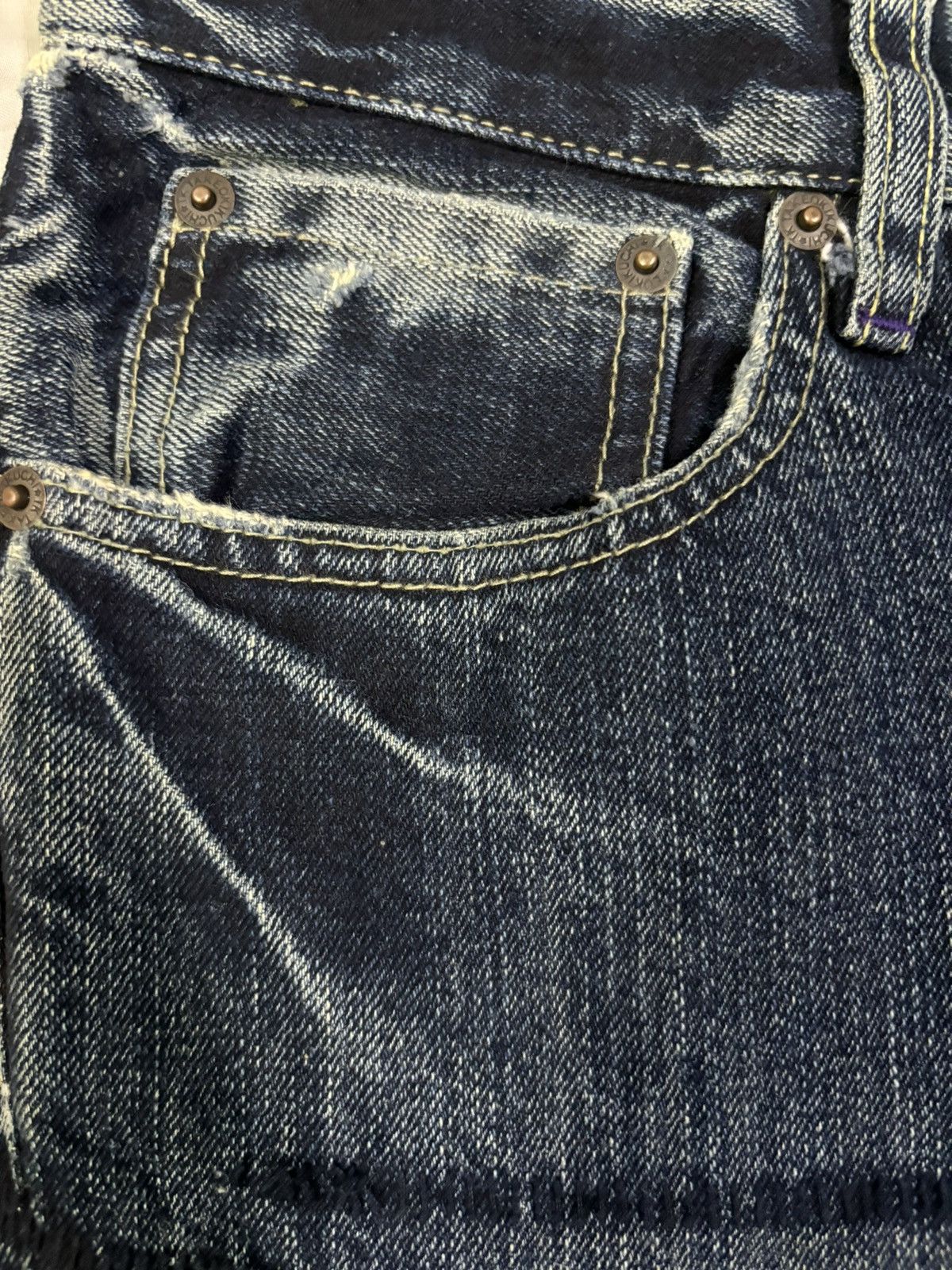 Number (N)ine Vintage Takeo Kikuchi Stitched Clawmark Loose Straight Jeans Size US 31 - 5 Thumbnail