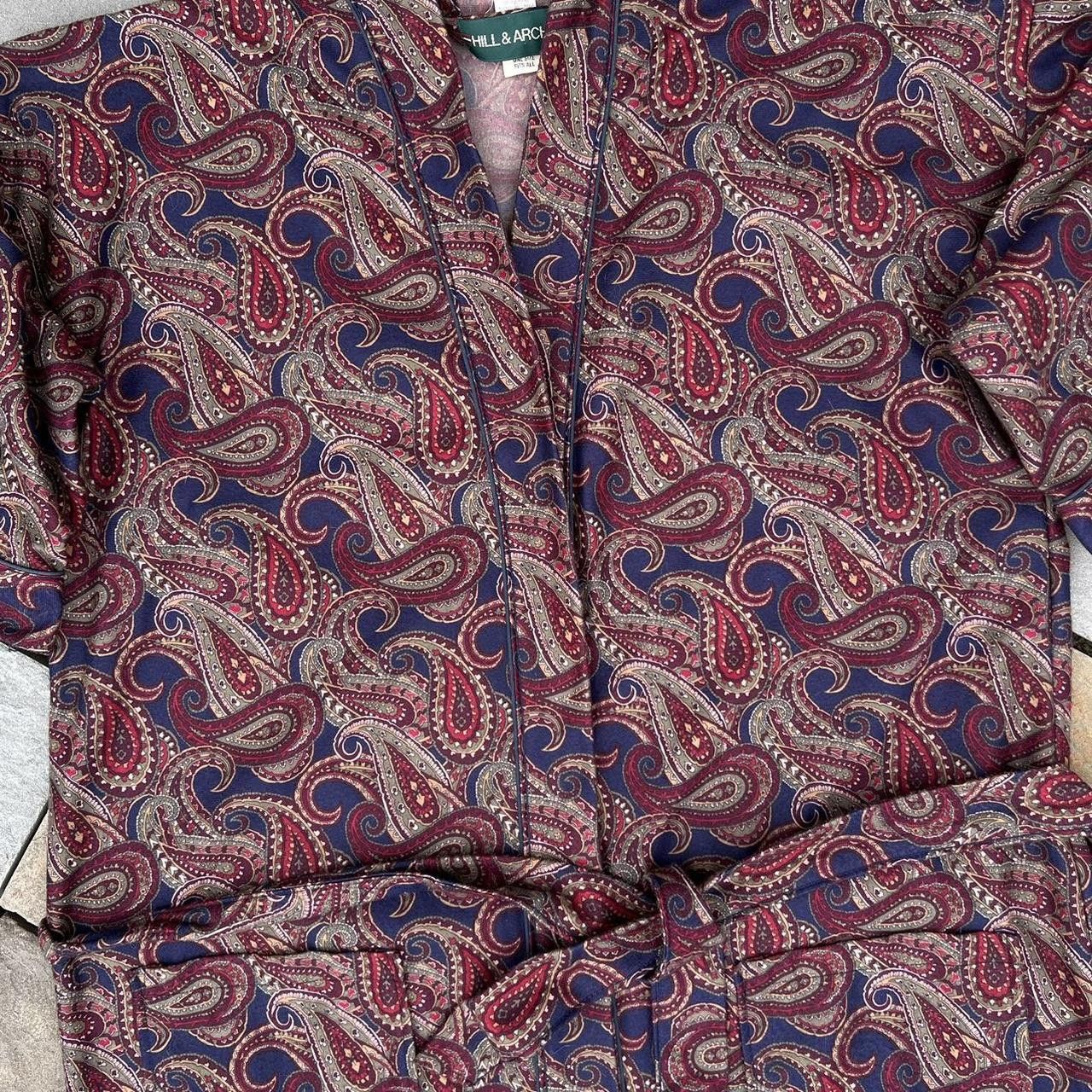 Vintage Vintage 90s Burgundy Paisley Robe Made in USA Size ONE SIZE - 5 Thumbnail
