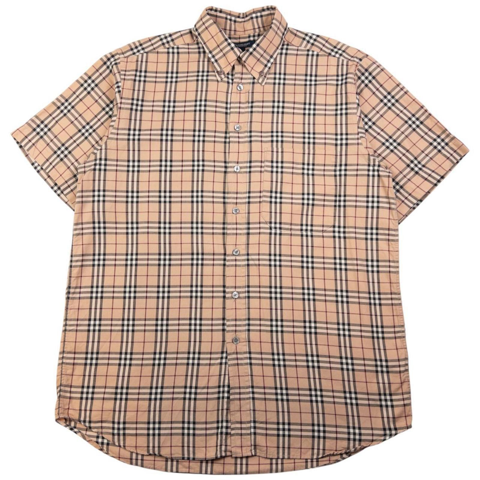 Burberry Vintage Burberry Nova Check Short Sleeve Button Up Shirt L Size US L / EU 52-54 / 3 - 1 Thumbnail