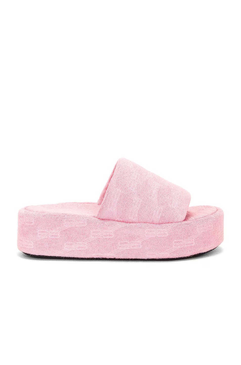 image of Balenciaga O1In1G0324 Rise Slide Towl/bb Monogram In Sweet Pink, Women's (Size 11)