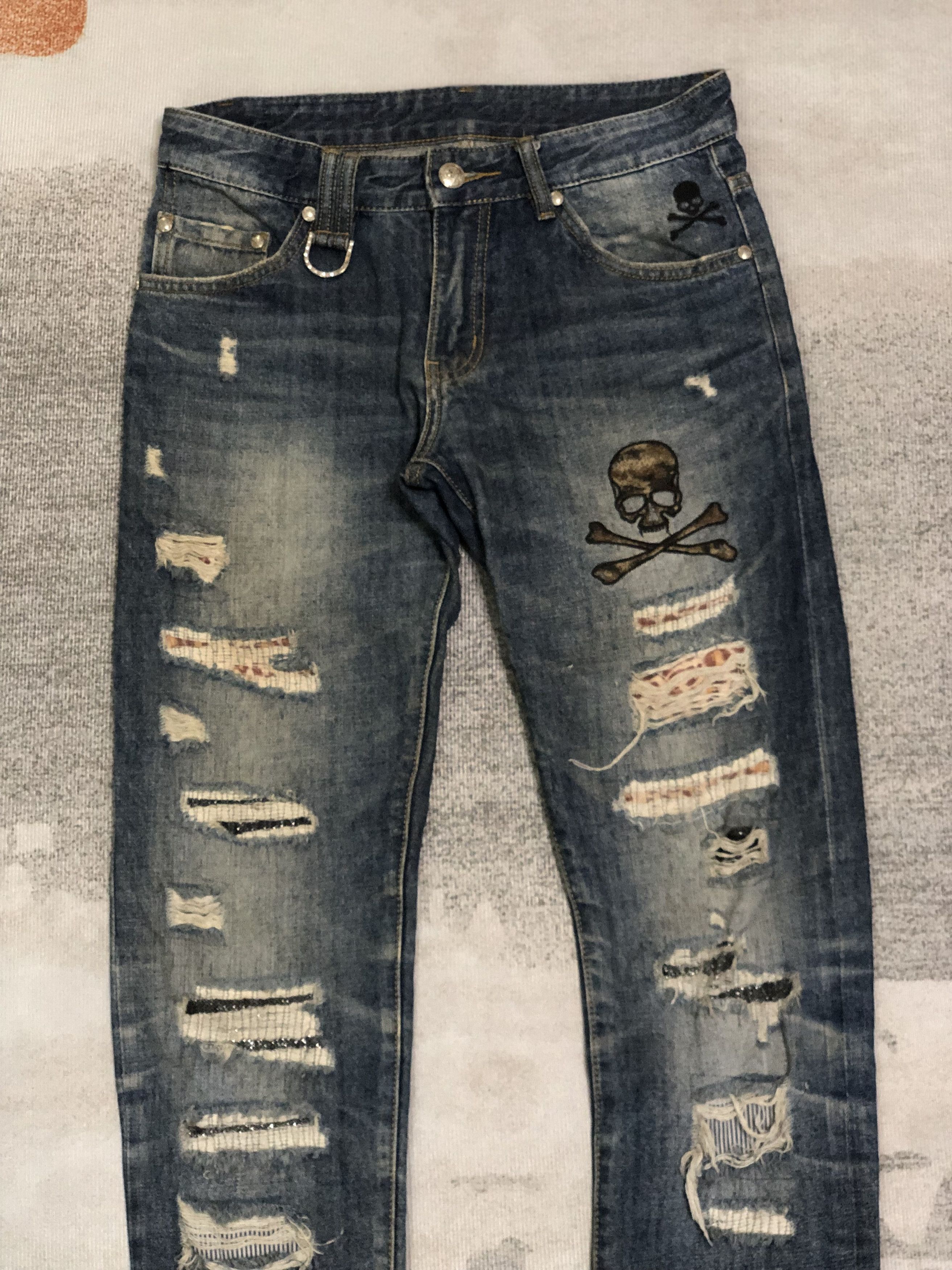 Japanese Brand Roen skull punk studed distresseed japanese brand jeans Size US 30 / EU 46 - 3 Thumbnail