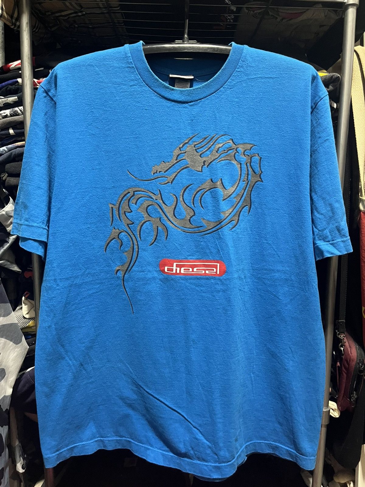 Diesel Diesel Original Dragon Neo Tribal Tee Y2K Size US XL / EU 56 / 4 - 1 Thumbnail