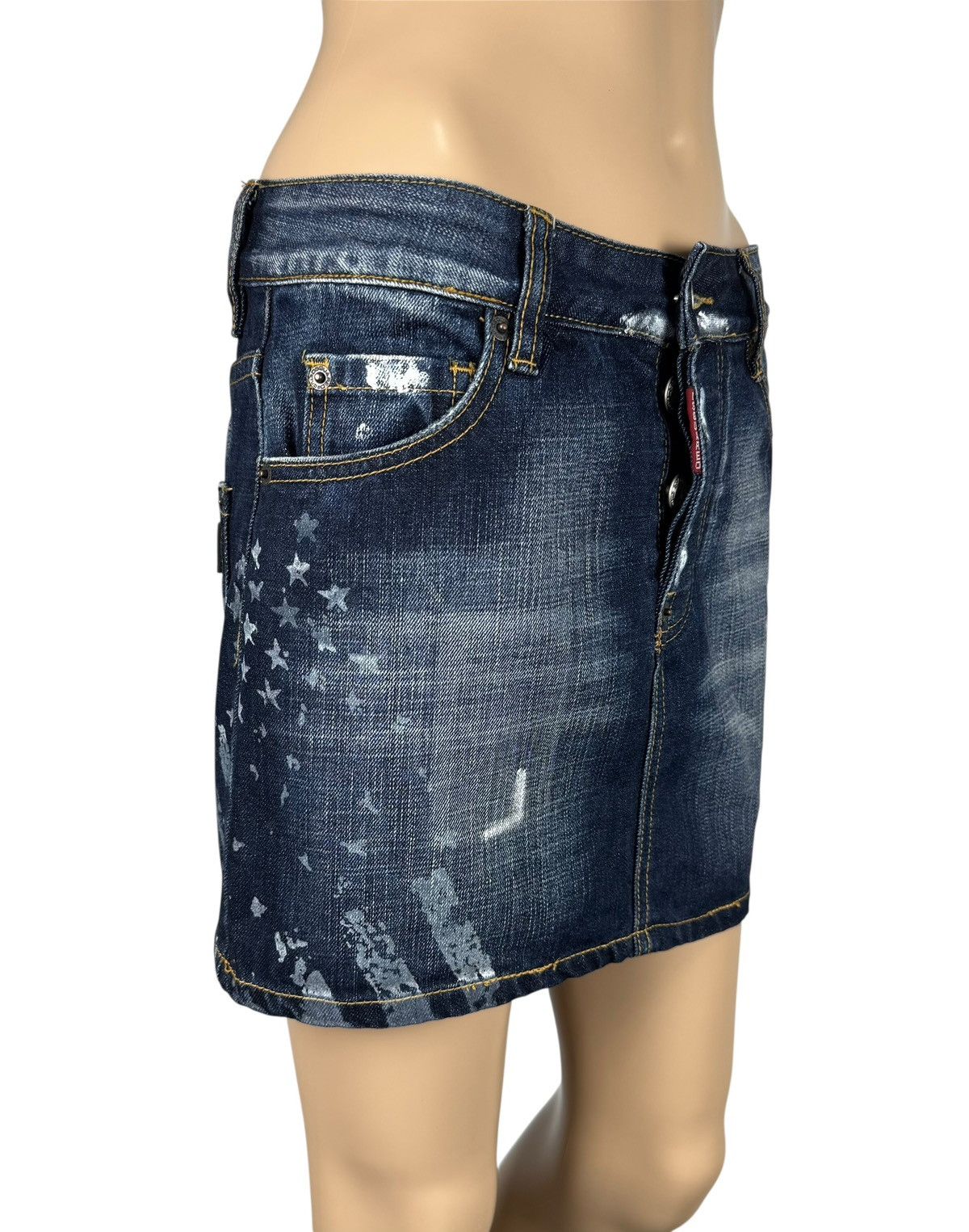 Dsquared2 Daquared Denim Mini Skirt Logo size XS Distressed Size 26" / US 2 / IT 38 - 4 Thumbnail