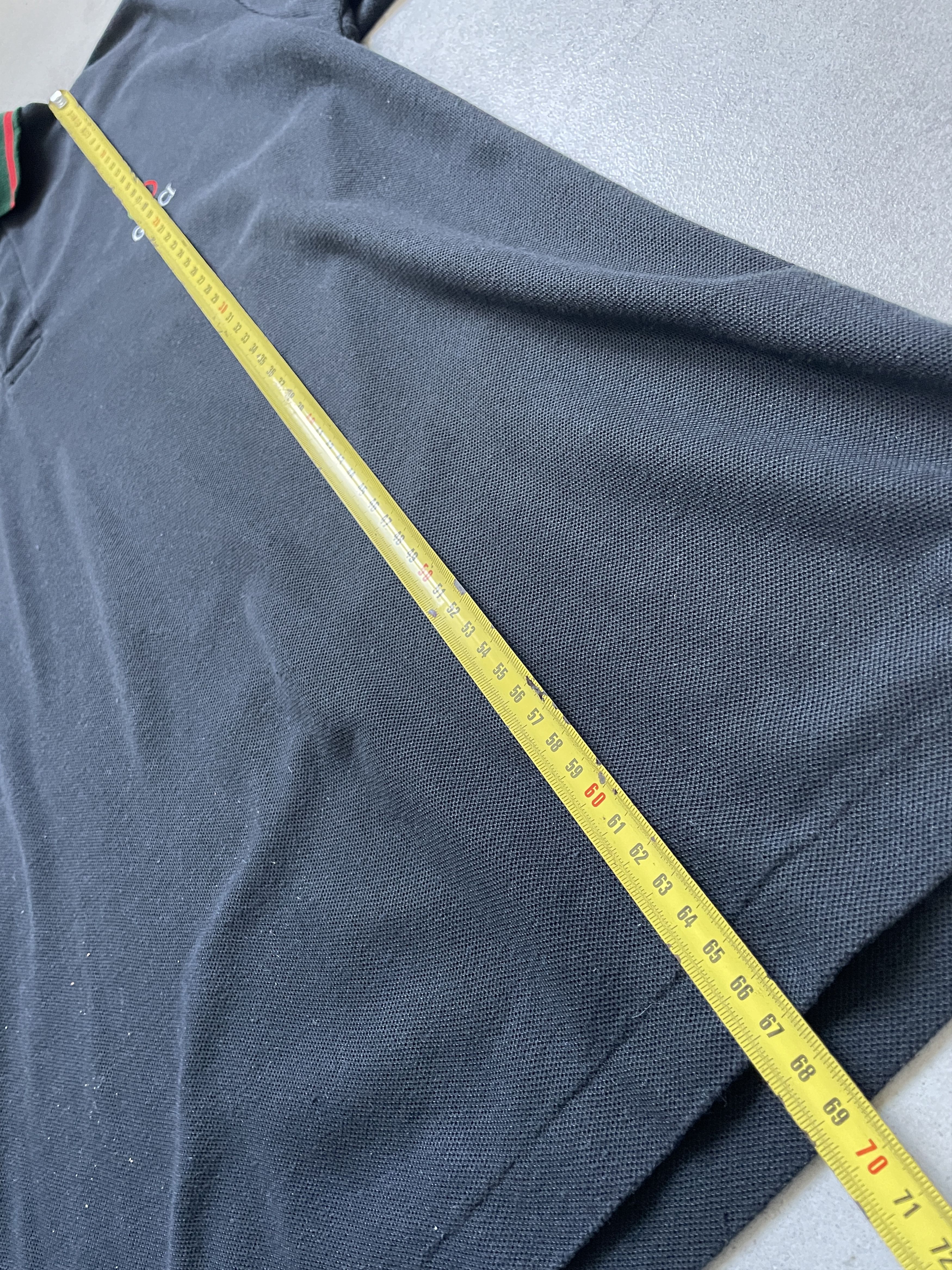 Vintage VINTAGE GUCCI B00TLEG WASHED NAVY POLO SHIRT Size US L / EU 52-54 / 3 - 4 Thumbnail