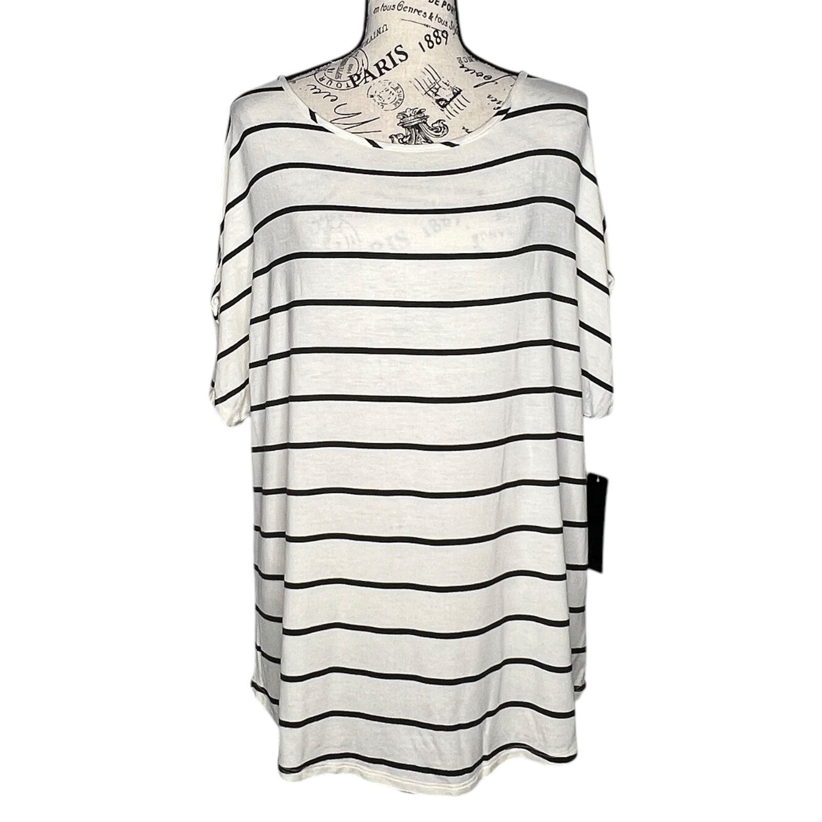 Colette Romey Cold Shoulder Knit Top - Stitch Fix Striped Soft Tee Size L / US 10 / IT 46 - 1 Thumbnail