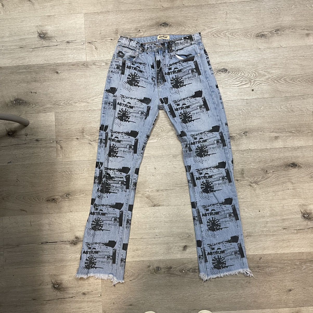 Vintage Astrum All Over Print Denim Size US 30 / EU 46 - 1 Thumbnail