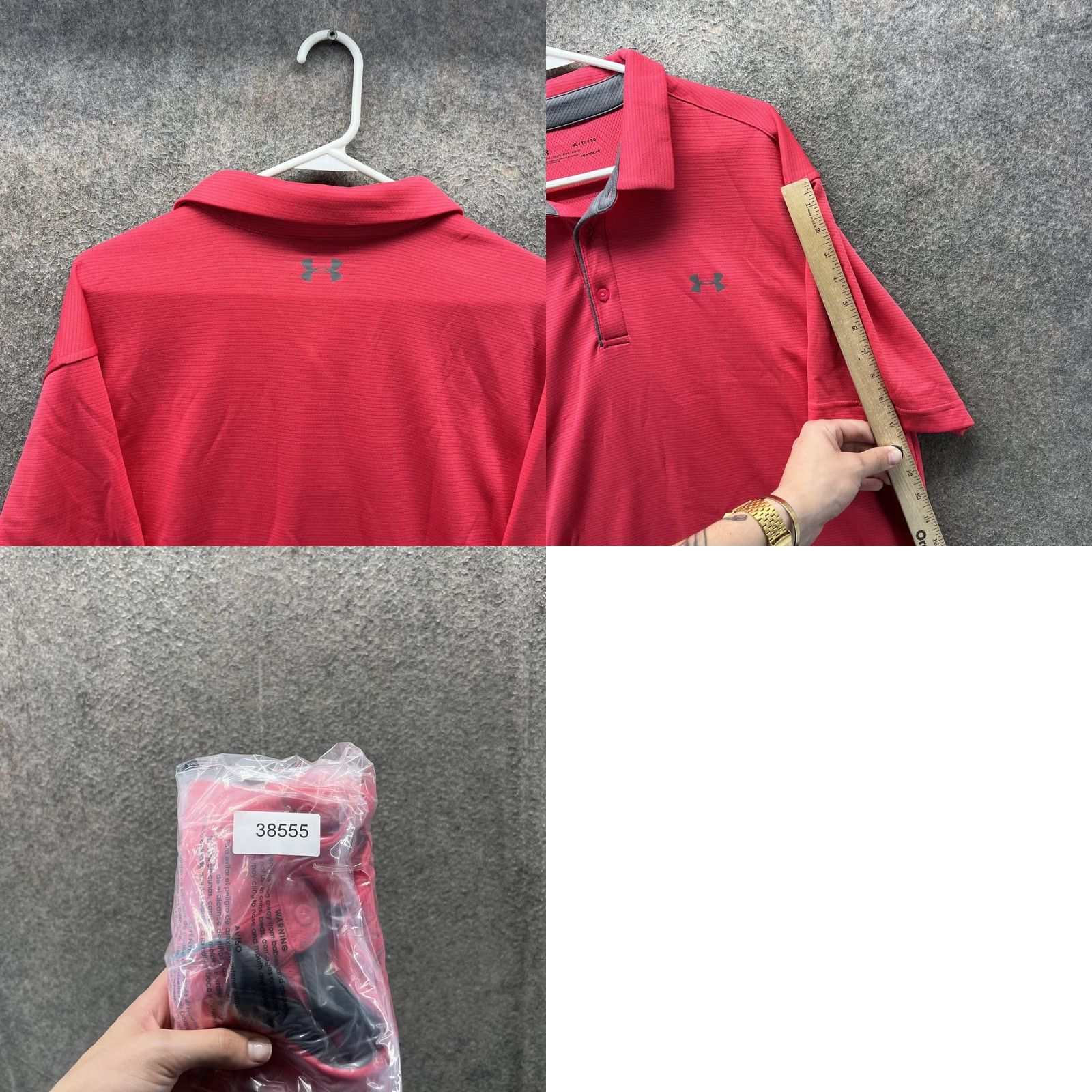 Under Armour Under Armour Polo Shirt Mens XL Red HeatGear Loose Performance Golf Stretch Shirt Golf Polo Striped Short Sleeve Mens Size US XL / EU 56 / 4 - 8 Thumbnail