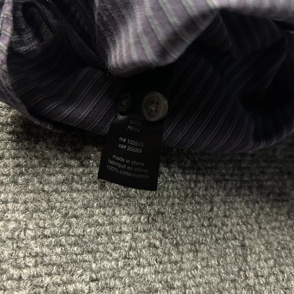 John Varvatos John Varvatos Shirt Mens Large Purple Striped Luxe Button Up Size US L / EU 52-54 / 3 - 7 Thumbnail
