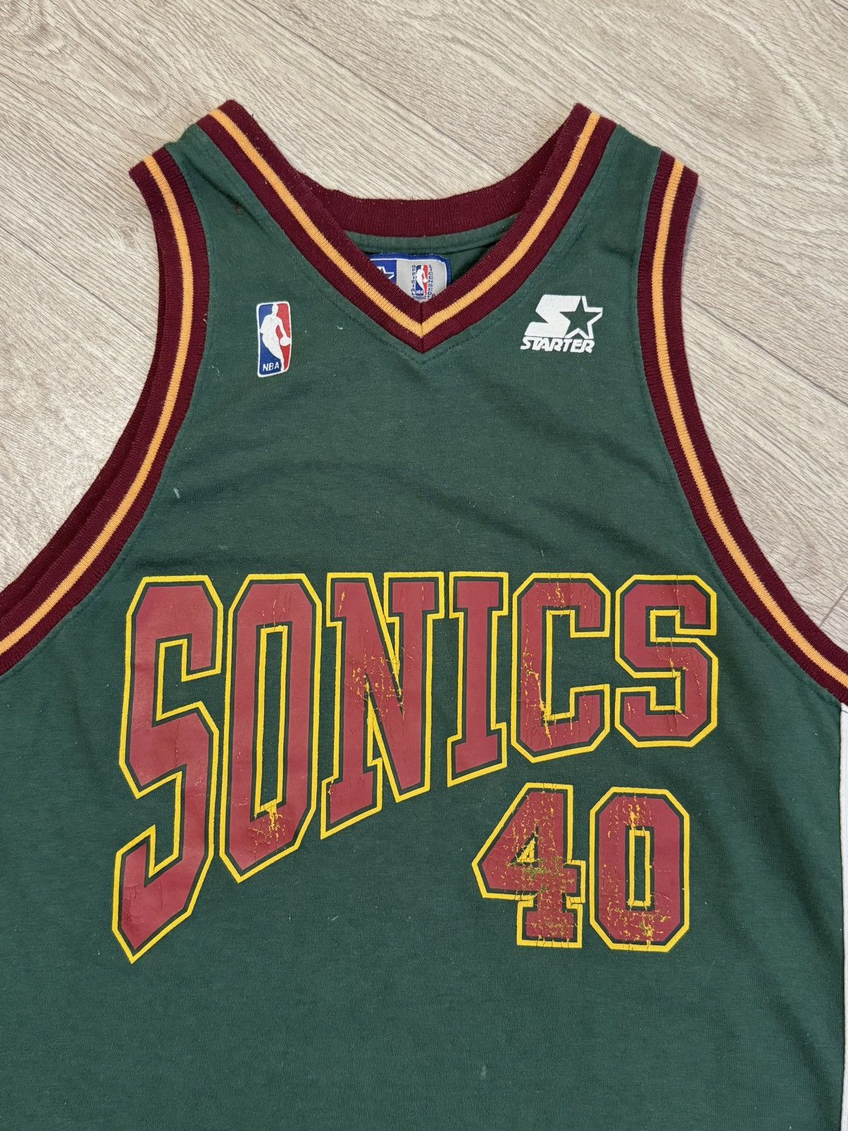 Vintage Vintage Starter Shawn Kemp 40 Seattle SuperSonics NBA Jersey Size US XL / EU 56 / 4 - 2 Thumbnail