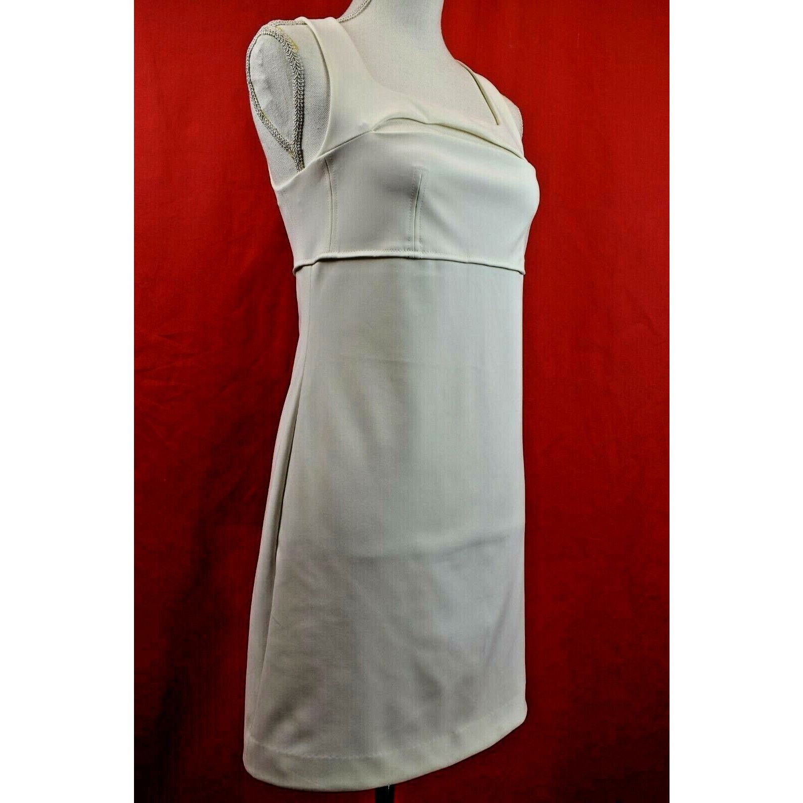 Balenciaga BALENCIAGA WHITE SLEEVELES SQUARE NECK DRESS 38 FRANCE $689 Size S / US 4 / IT 40 - 6 Thumbnail