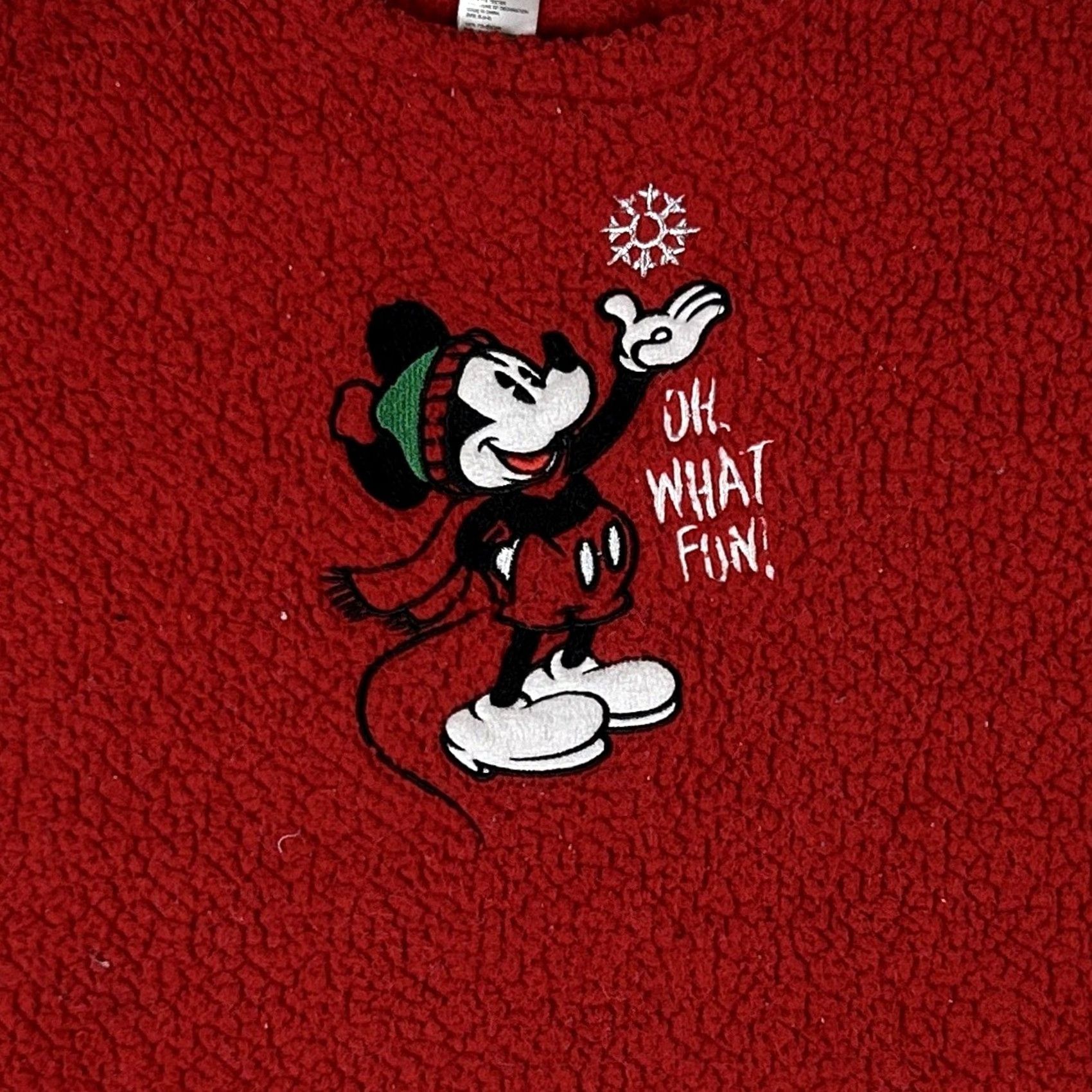 Disney Disney Mickey Mouse Sleepwear Top Christmas LS Sherpa Fleece Women's Small Red Size S / US 4 / IT 40 - 2 Thumbnail