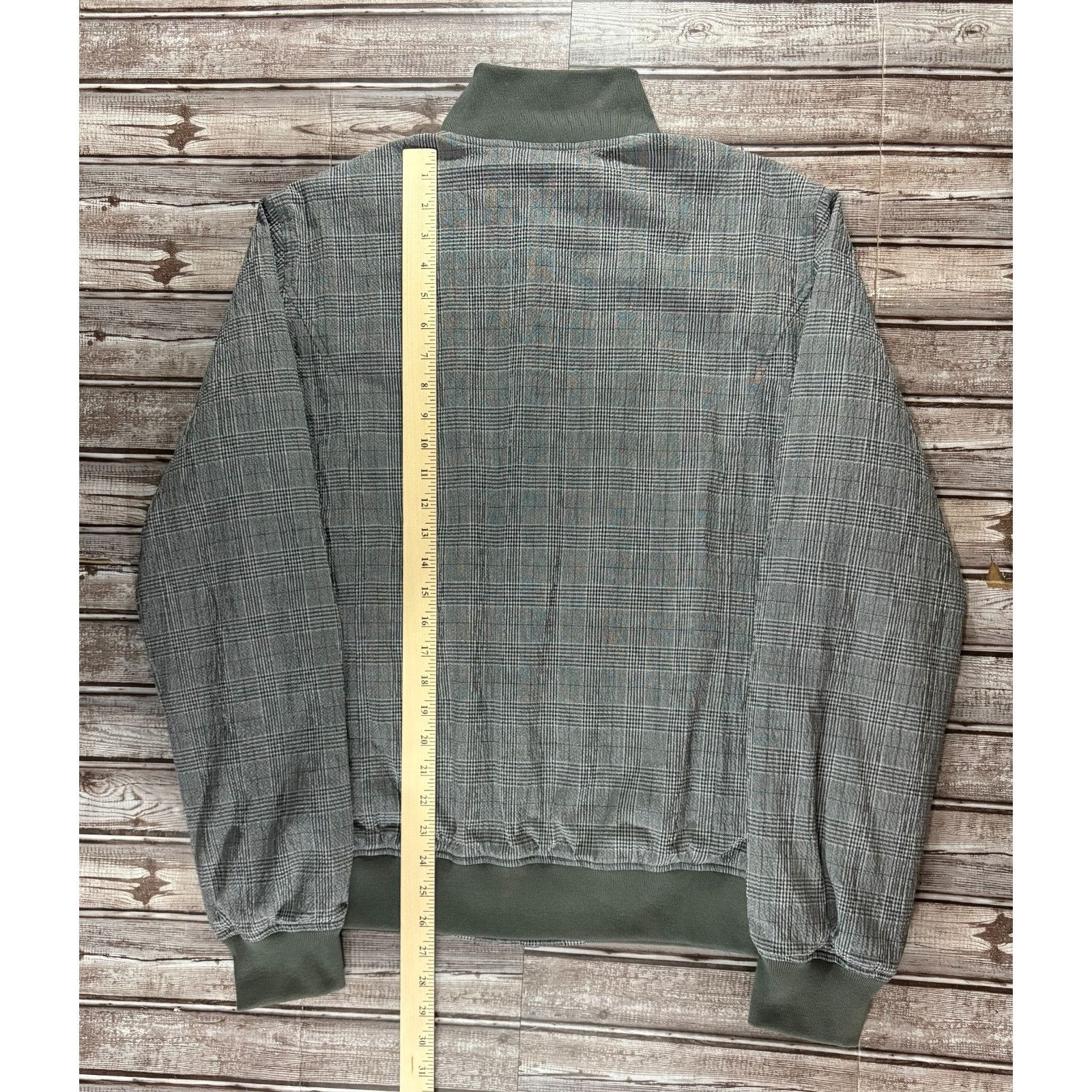 Aspesi Aspesi Cotton Check Bomber Jacket size L color grey green ms Size US L / EU 52-54 / 3 - 11 Thumbnail