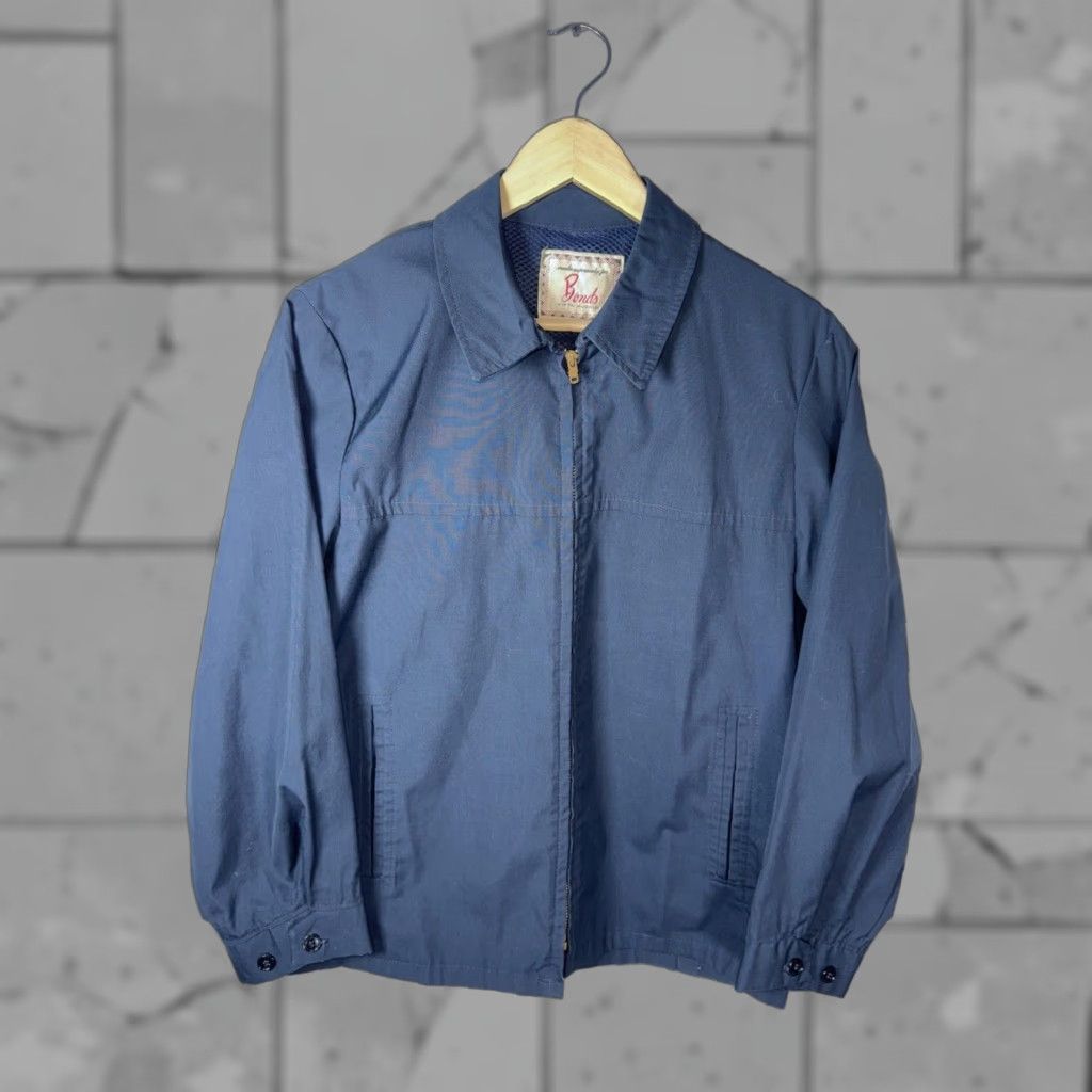 Avenue VINTAGE NAVY Men's Casual Jacket 40 Blue Cotton Blend 80s Retro Classic Size US XXS / EU 40 - 1 Thumbnail