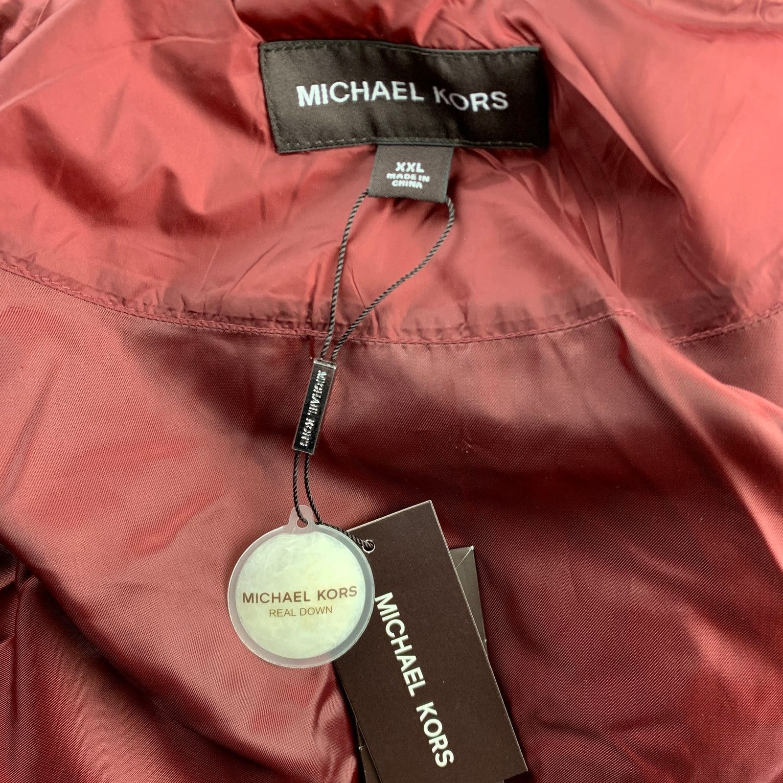 Michael Kors Size XXL Burgundy Quilted Nylon Down Filled Coat Size US XXL / EU 58 / 5 - 6 Thumbnail