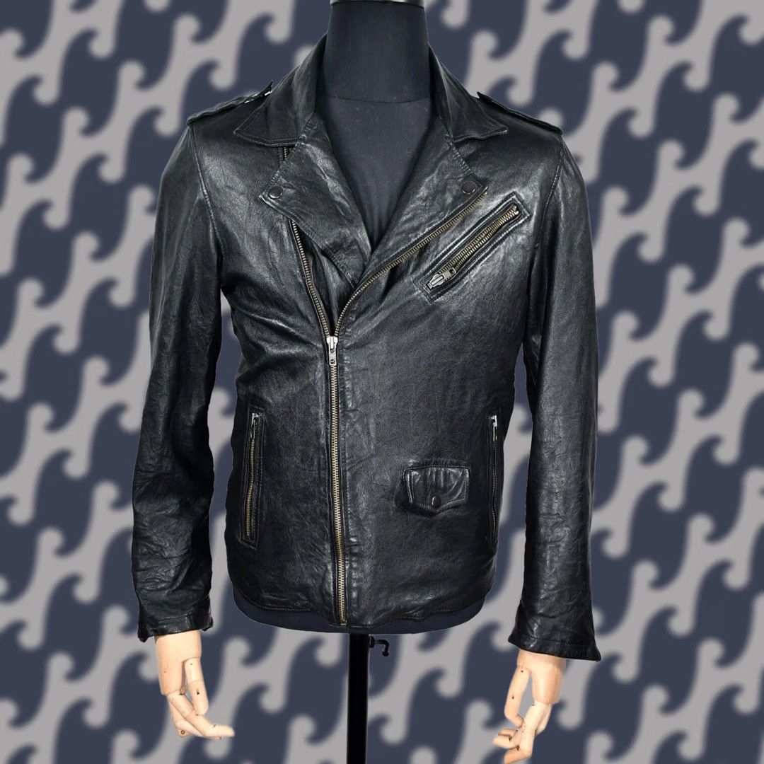 Jack & Jones JACK & JONES JJORLEATHER 4 LEATHER JACKET M BLACK - Mens, Jacket, Leather, Biker, 100% Lamb Leather, Chest 54 cm, Length 63 cm Size US M / EU 48-50 / 2 - 1 Thumbnail