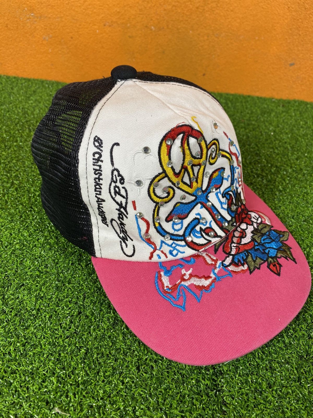Christian Audigier Vintage Ed Hardy Trucker Cap Rhinestone Christian Audigier Size ONE SIZE - 15 Thumbnail