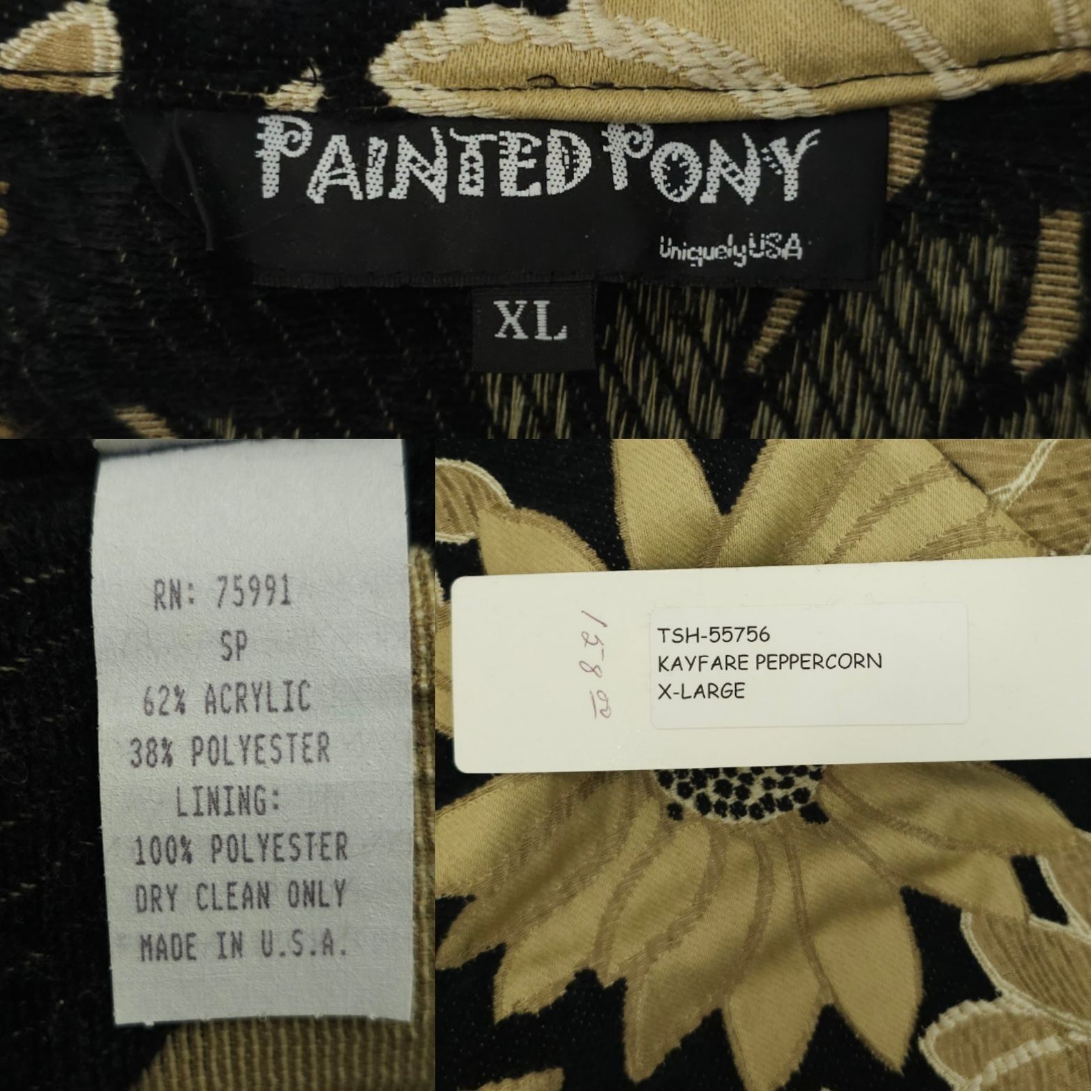 Other Painted Pony Jacket XL Cottagecore Boho Coat Tapestry Size XL / US 12-14 / IT 48-50 - 8 Thumbnail